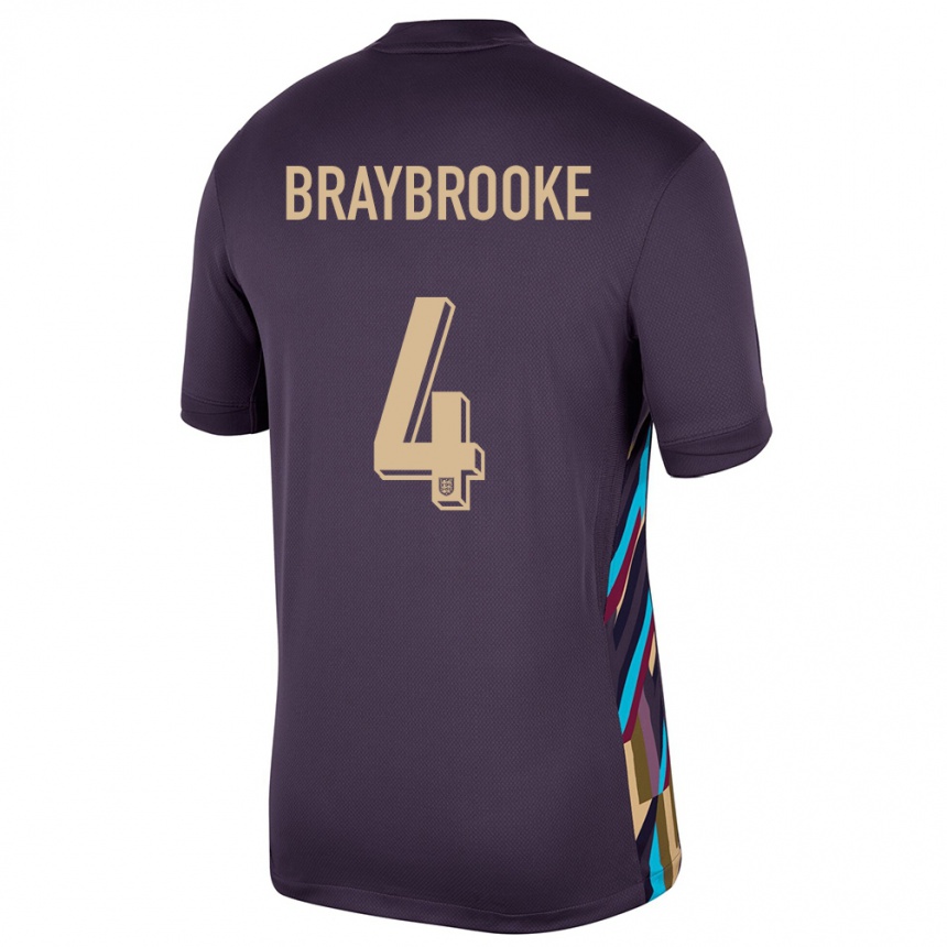 Gyermek Labdarúgás Anglia Samuel Braybrooke #4 Sötét Mazsola Idegenbeli Jersey 24-26 Mez Póló Ing