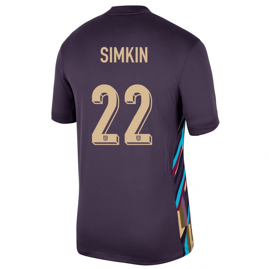 Gyermek Labdarúgás Anglia Tommy Simkin #22 Sötét Mazsola Idegenbeli Jersey 24-26 Mez Póló Ing