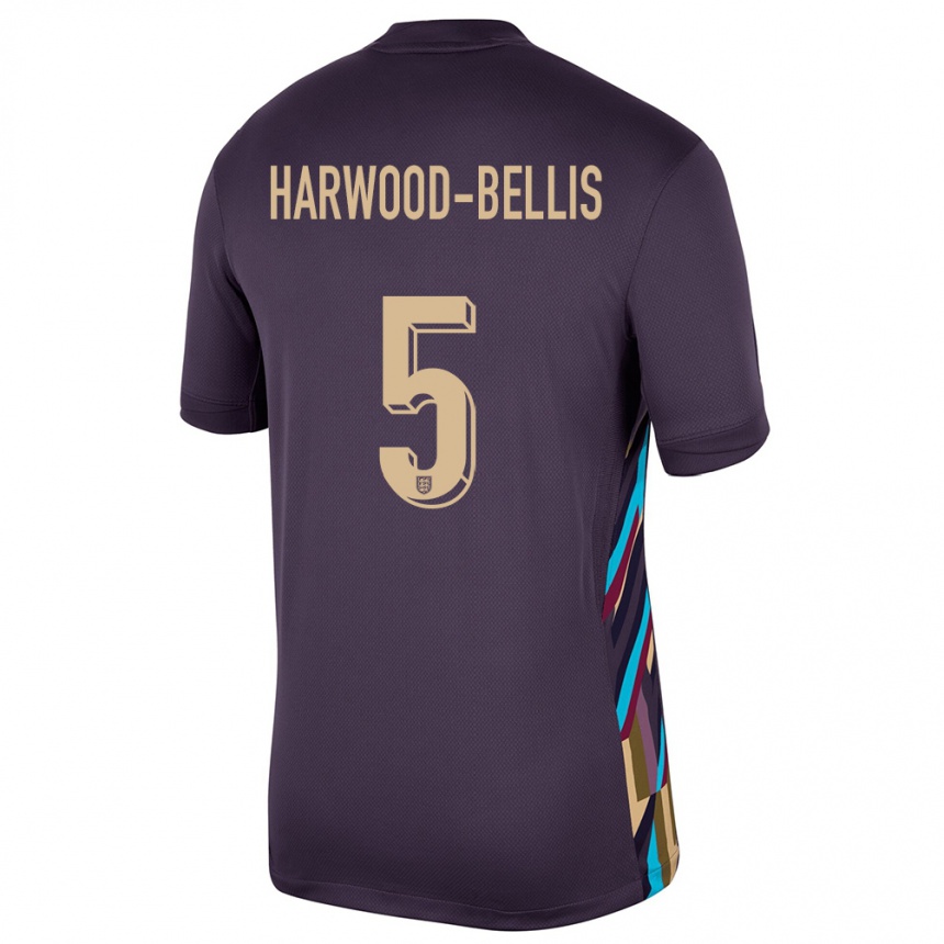 Gyermek Labdarúgás Anglia Taylor Harwood Bellis #5 Sötét Mazsola Idegenbeli Jersey 24-26 Mez Póló Ing