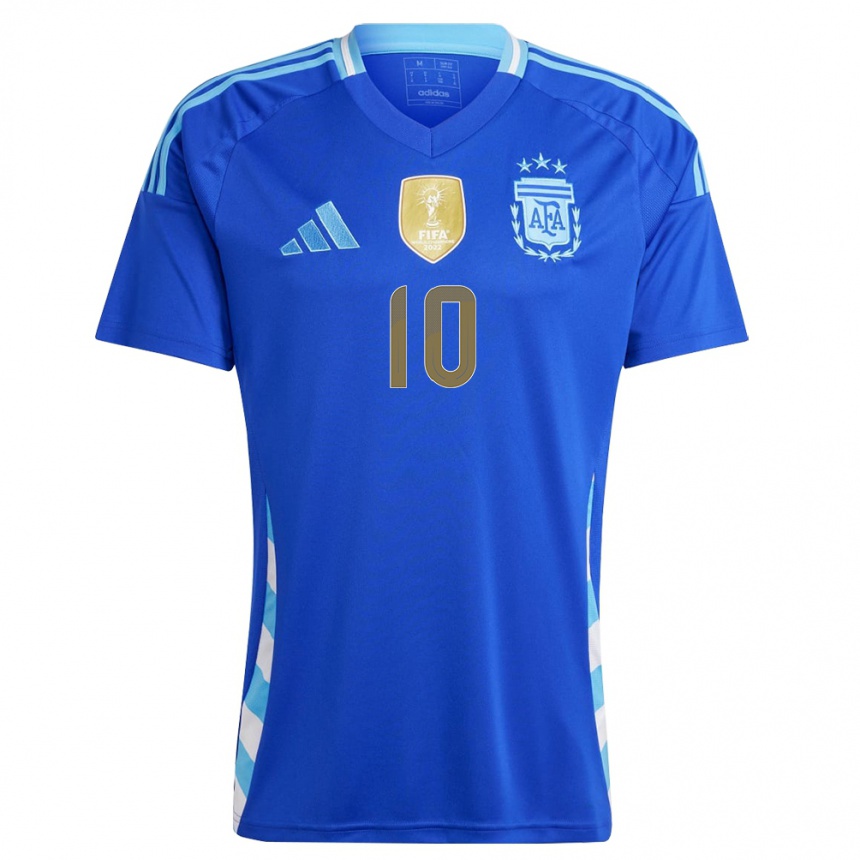 Gyermek Labdarúgás Argentína Lionel Messi #10 Kék Idegenbeli Jersey 24-26 Mez Póló Ing