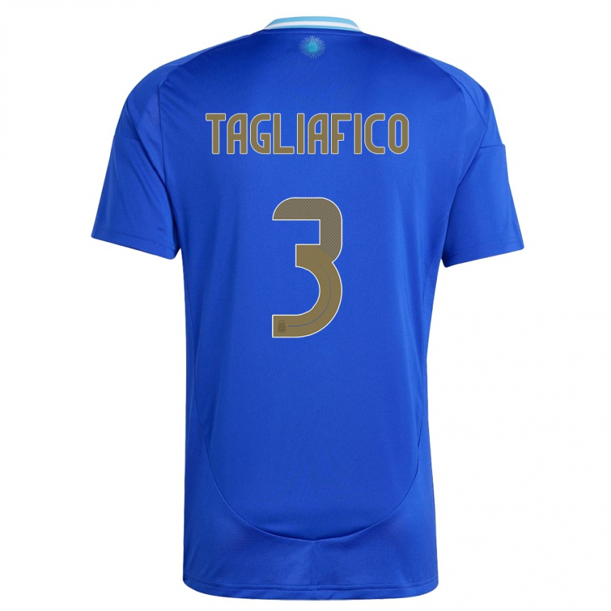 Gyermek Labdarúgás Argentína Nicolas Tagliafico #3 Kék Idegenbeli Jersey 24-26 Mez Póló Ing