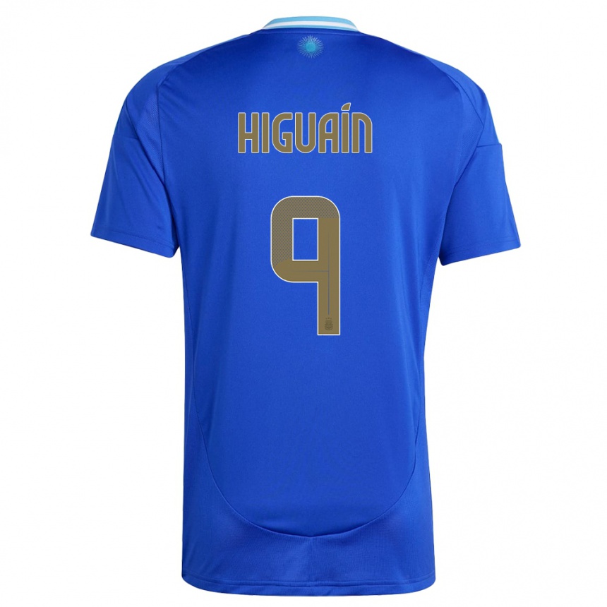 Gyermek Labdarúgás Argentína Gonzalo Higuain #9 Kék Idegenbeli Jersey 24-26 Mez Póló Ing