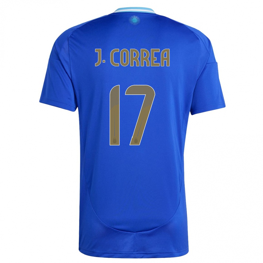 Gyermek Labdarúgás Argentína Joaquin Correa #17 Kék Idegenbeli Jersey 24-26 Mez Póló Ing