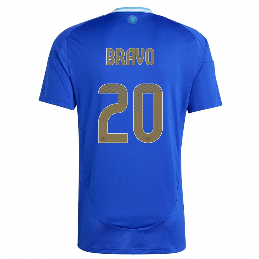 Gyermek Labdarúgás Argentína Ruth Bravo #20 Kék Idegenbeli Jersey 24-26 Mez Póló Ing