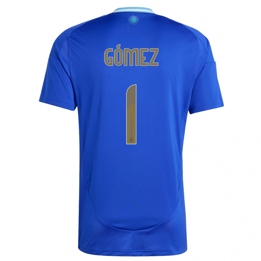 Gyermek Labdarúgás Argentína Francisco Gomez #1 Kék Idegenbeli Jersey 24-26 Mez Póló Ing