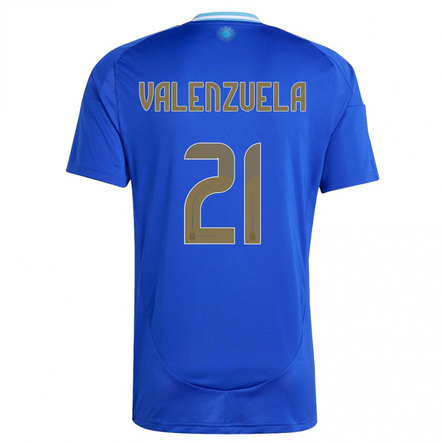 Gyermek Labdarúgás Argentína Fernando Valenzuela #21 Kék Idegenbeli Jersey 24-26 Mez Póló Ing