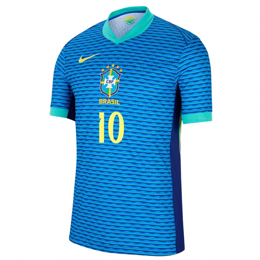 Gyermek Labdarúgás Brazília Jader #10 Kék Idegenbeli Jersey 24-26 Mez Póló Ing