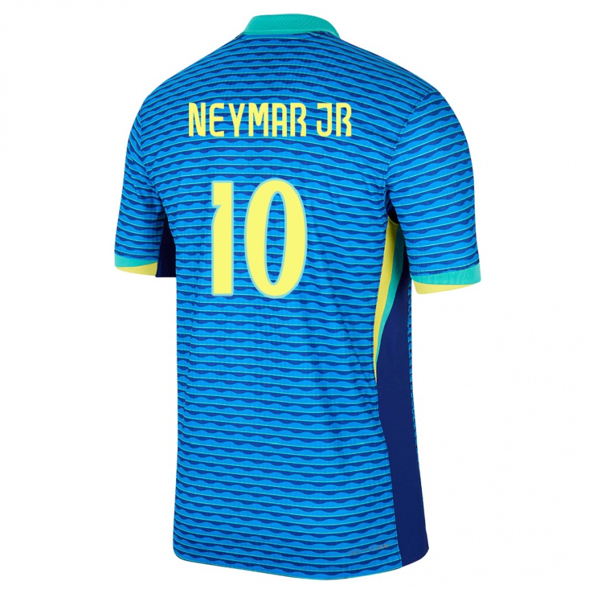 Gyermek Labdarúgás Brazília Neymar #10 Kék Idegenbeli Jersey 24-26 Mez Póló Ing