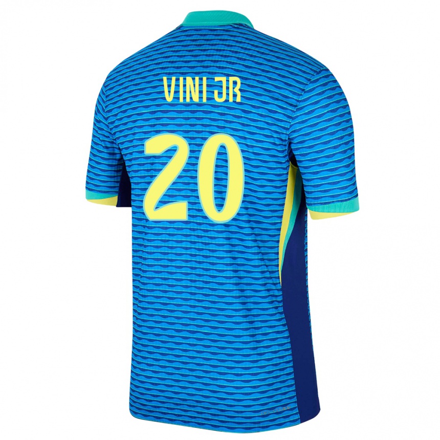 Gyermek Labdarúgás Brazília Vinicius Junior #20 Kék Idegenbeli Jersey 24-26 Mez Póló Ing