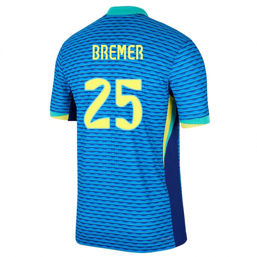 Gyermek Labdarúgás Brazília Bremer #25 Kék Idegenbeli Jersey 24-26 Mez Póló Ing