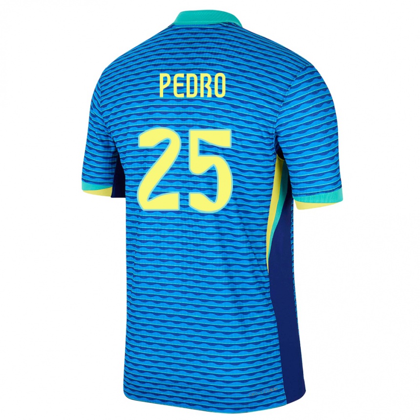 Gyermek Labdarúgás Brazília Pedro #25 Kék Idegenbeli Jersey 24-26 Mez Póló Ing