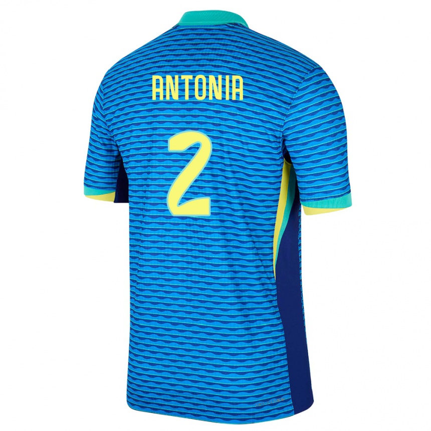 Gyermek Labdarúgás Brazília Antonia #2 Kék Idegenbeli Jersey 24-26 Mez Póló Ing