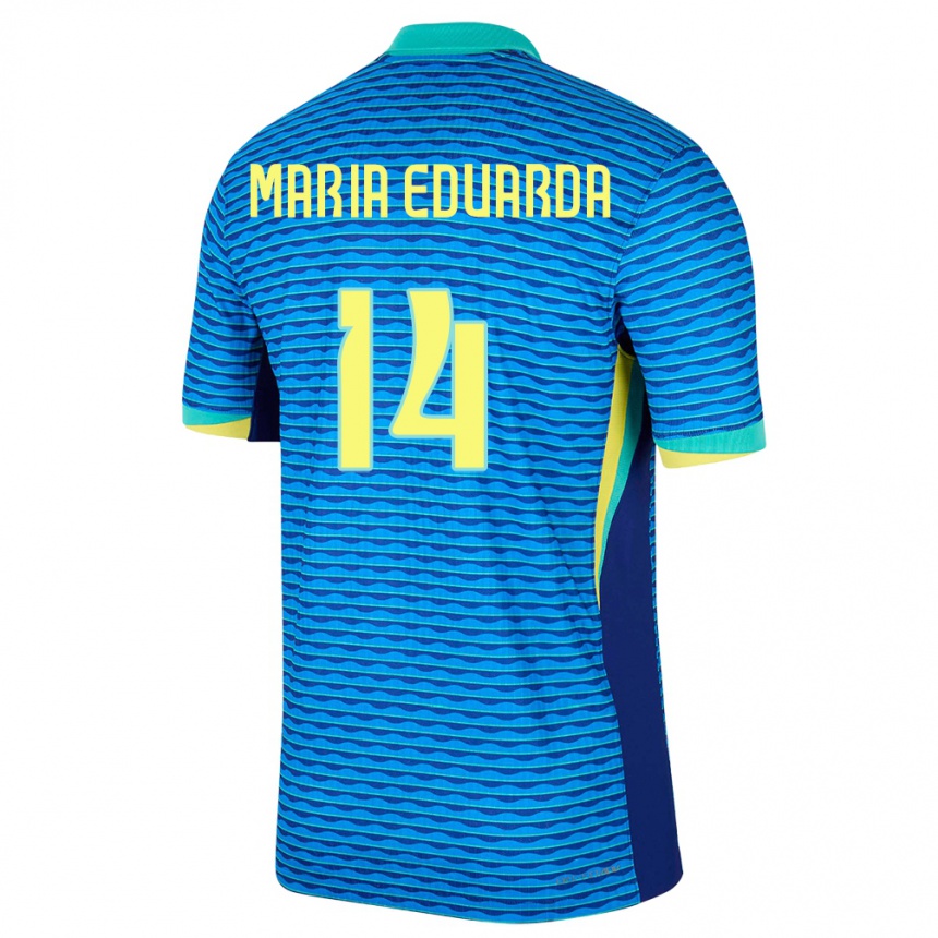 Gyermek Labdarúgás Brazília Maria Eduarda #14 Kék Idegenbeli Jersey 24-26 Mez Póló Ing