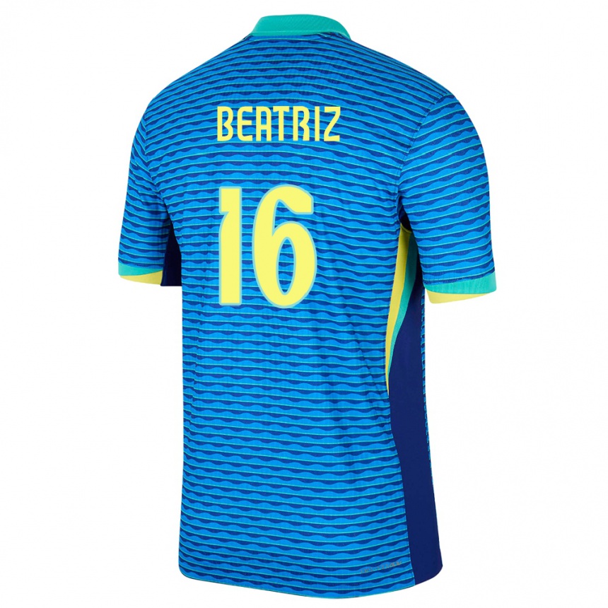 Gyermek Labdarúgás Brazília Beatriz #16 Kék Idegenbeli Jersey 24-26 Mez Póló Ing