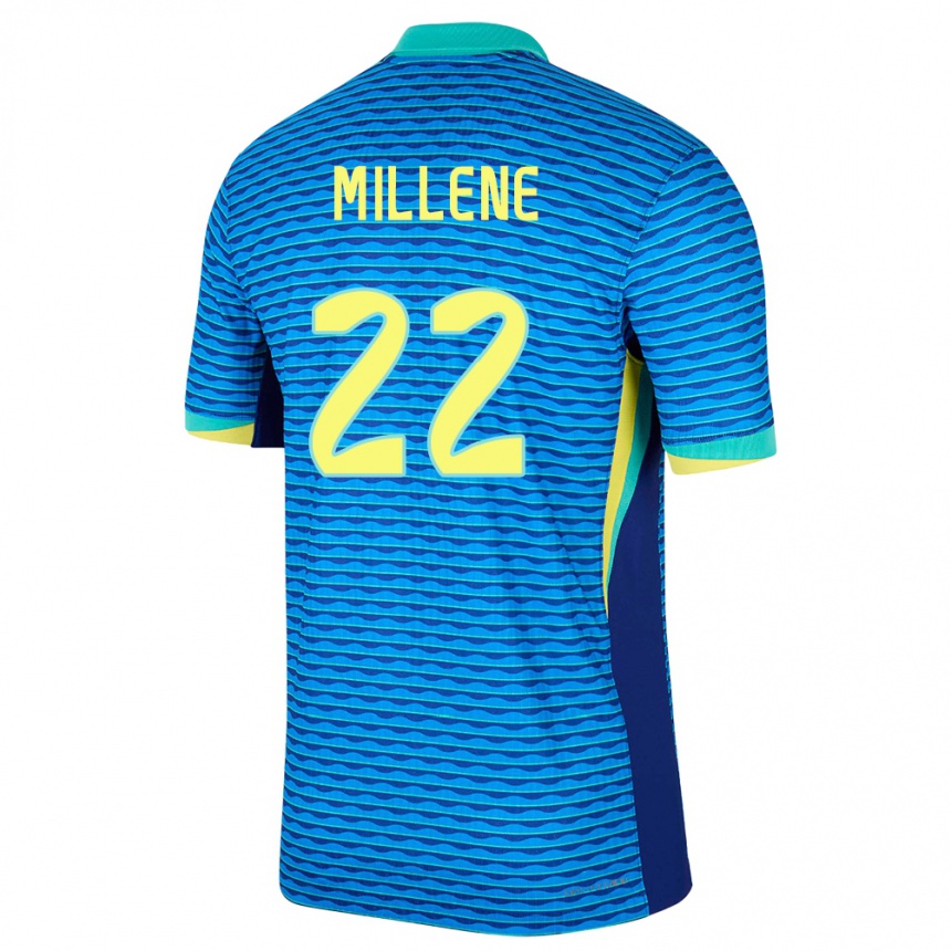 Gyermek Labdarúgás Brazília Millene #22 Kék Idegenbeli Jersey 24-26 Mez Póló Ing