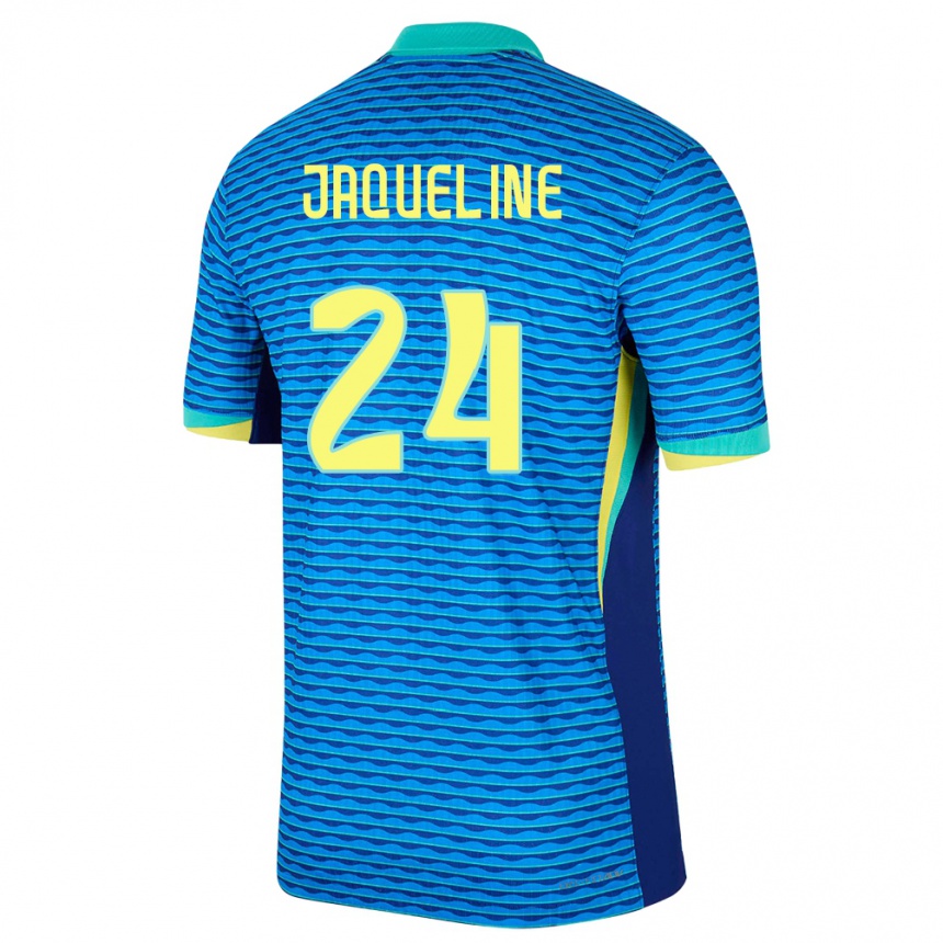 Gyermek Labdarúgás Brazília Jaqueline #24 Kék Idegenbeli Jersey 24-26 Mez Póló Ing