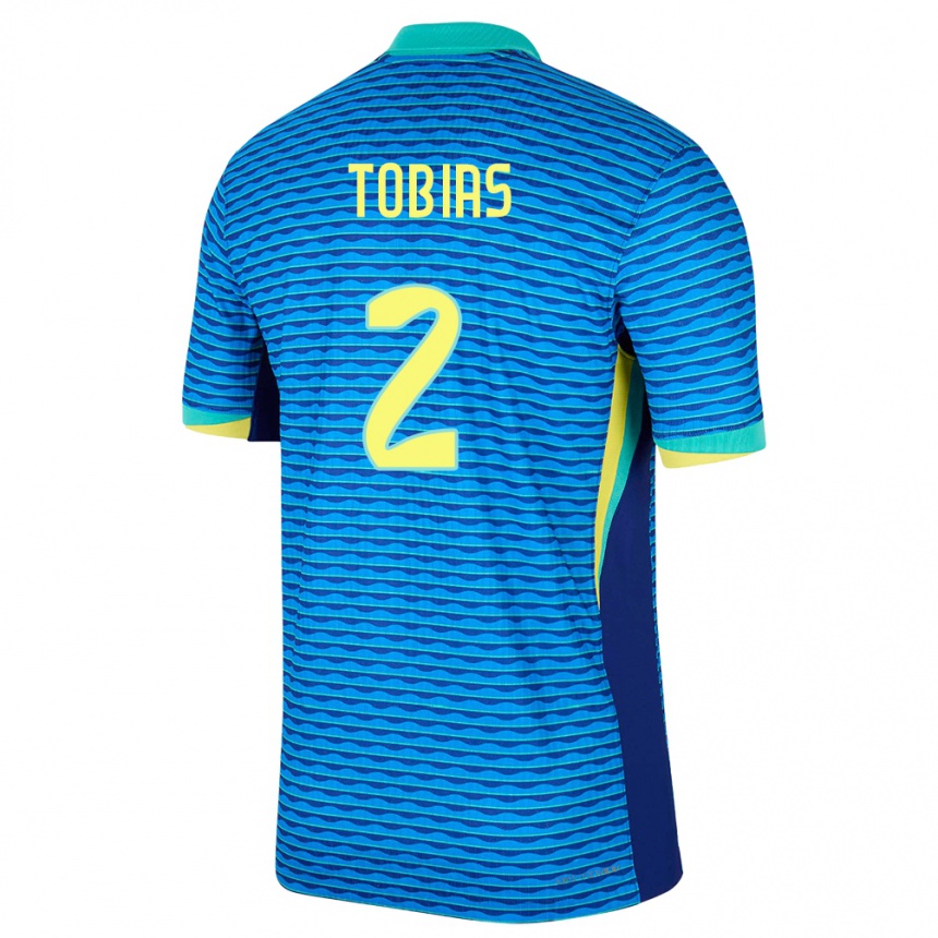 Gyermek Labdarúgás Brazília Vinicius Tobias #2 Kék Idegenbeli Jersey 24-26 Mez Póló Ing