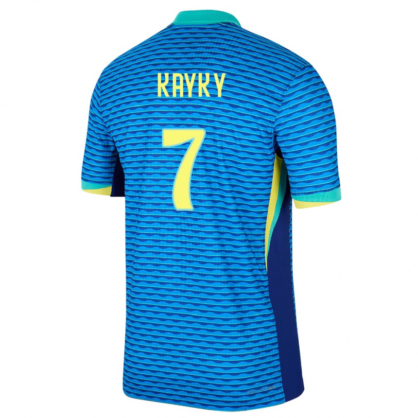 Gyermek Labdarúgás Brazília Kayky #7 Kék Idegenbeli Jersey 24-26 Mez Póló Ing