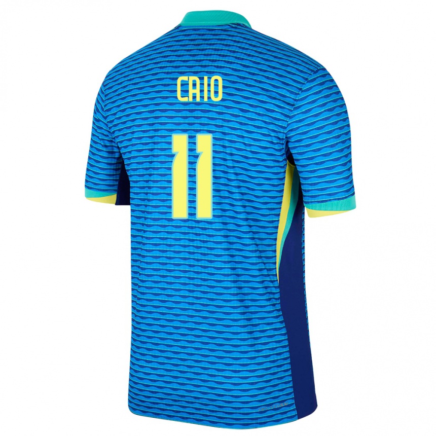 Gyermek Labdarúgás Brazília Caio #11 Kék Idegenbeli Jersey 24-26 Mez Póló Ing