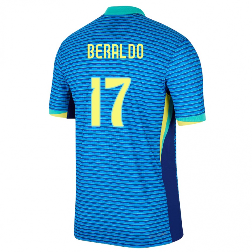 Gyermek Labdarúgás Brazília Lucas Beraldo #17 Kék Idegenbeli Jersey 24-26 Mez Póló Ing