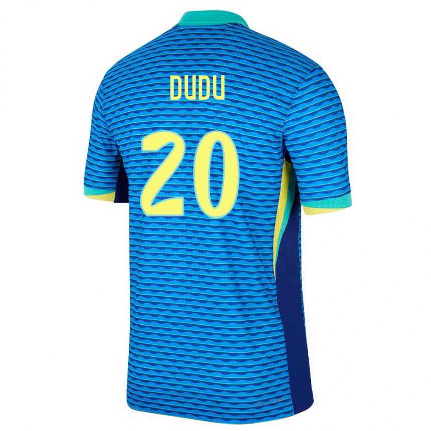 Gyermek Labdarúgás Brazília Dudu #20 Kék Idegenbeli Jersey 24-26 Mez Póló Ing