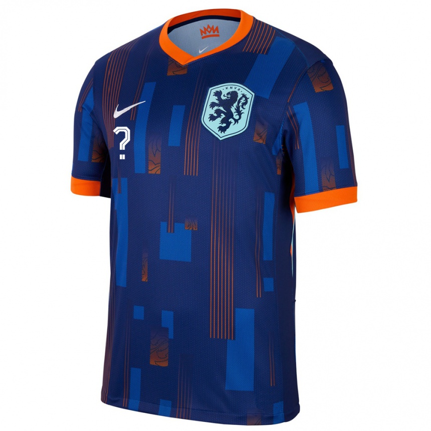 Gyermek Labdarúgás Hollandia Az Ön Neve #0 Kék Idegenbeli Jersey 24-26 Mez Póló Ing