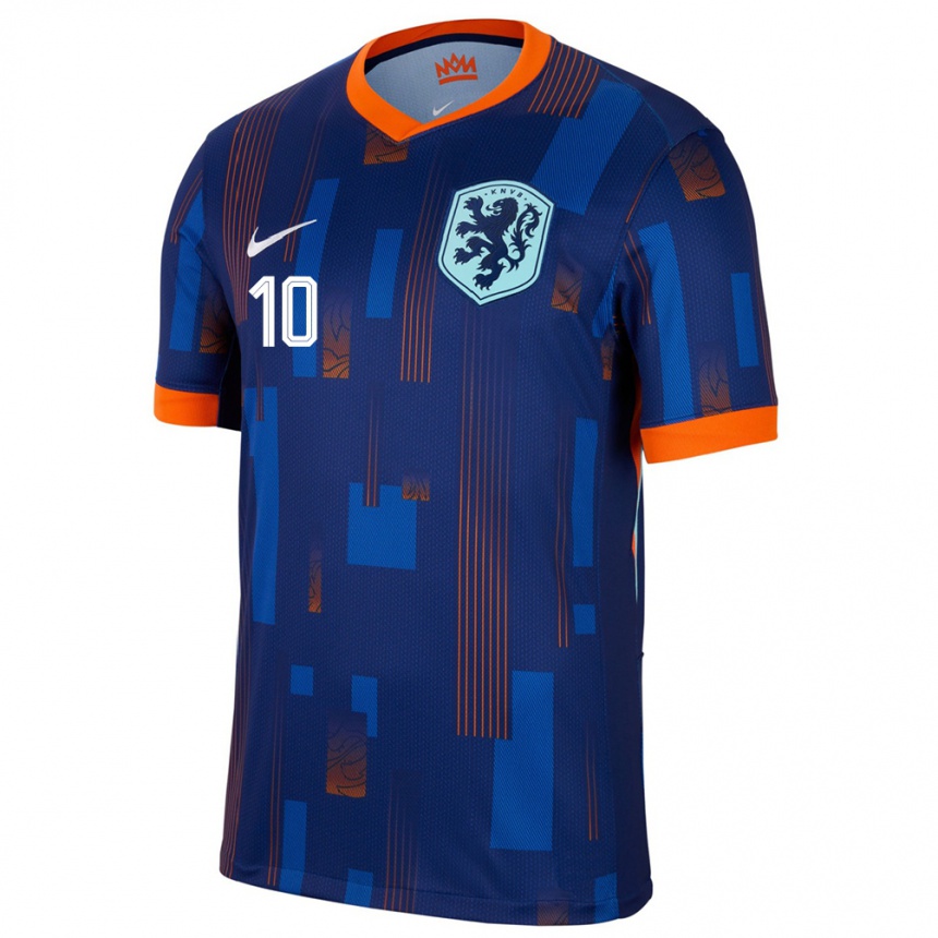 Gyermek Labdarúgás Hollandia Danielle Van De Donk #10 Kék Idegenbeli Jersey 24-26 Mez Póló Ing