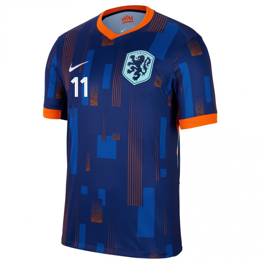 Gyermek Labdarúgás Hollandia Isaac Babadi #11 Kék Idegenbeli Jersey 24-26 Mez Póló Ing