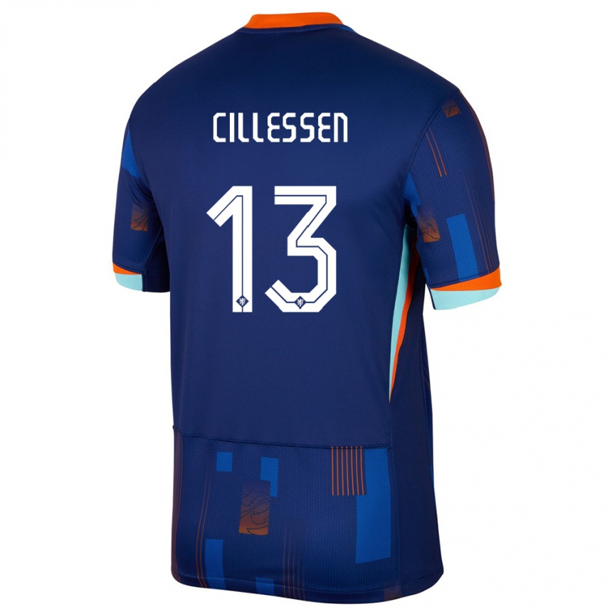 Gyermek Labdarúgás Hollandia Jasper Cillessen #13 Kék Idegenbeli Jersey 24-26 Mez Póló Ing