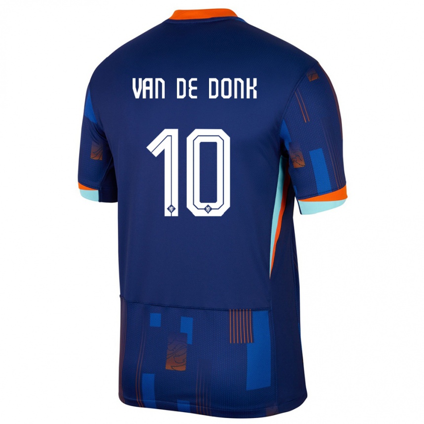 Gyermek Labdarúgás Hollandia Danielle Van De Donk #10 Kék Idegenbeli Jersey 24-26 Mez Póló Ing