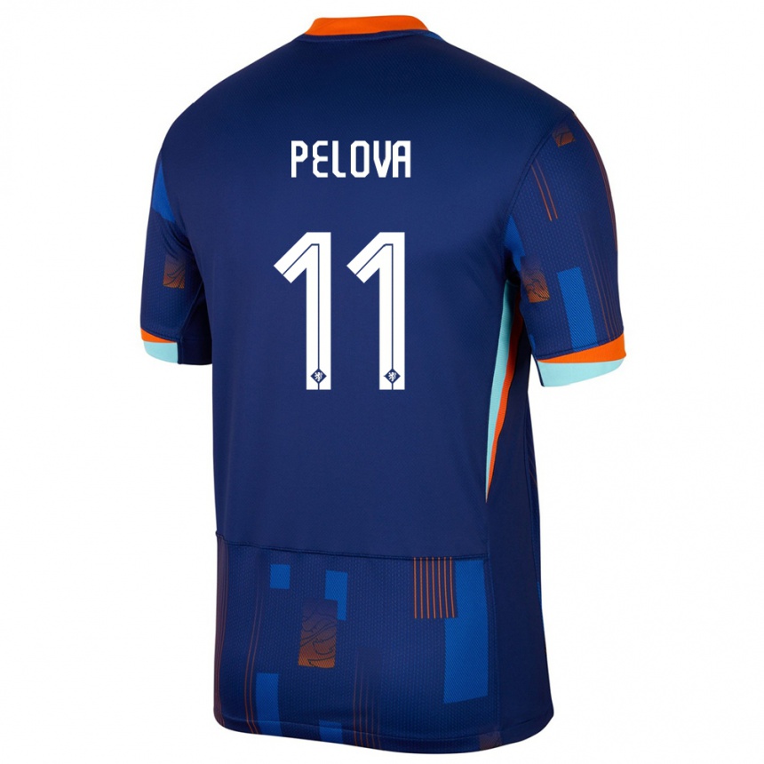 Gyermek Labdarúgás Hollandia Victoria Pelova #11 Kék Idegenbeli Jersey 24-26 Mez Póló Ing