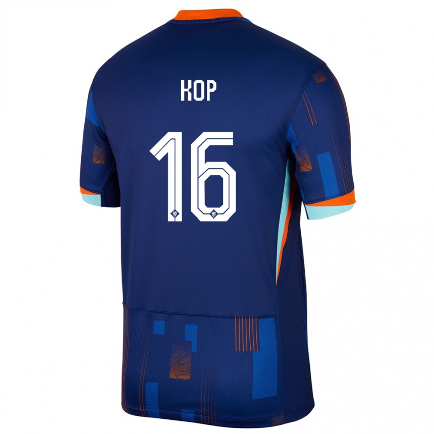 Gyermek Labdarúgás Hollandia Lize Kop #16 Kék Idegenbeli Jersey 24-26 Mez Póló Ing