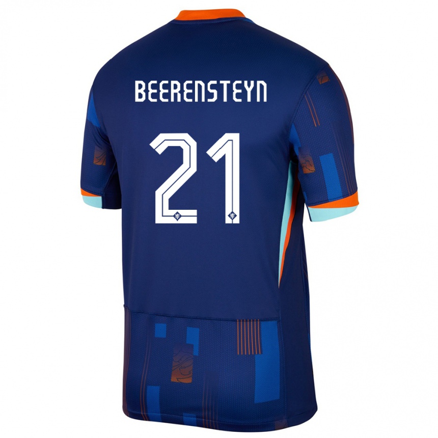 Gyermek Labdarúgás Hollandia Lineth Beerensteyn #21 Kék Idegenbeli Jersey 24-26 Mez Póló Ing