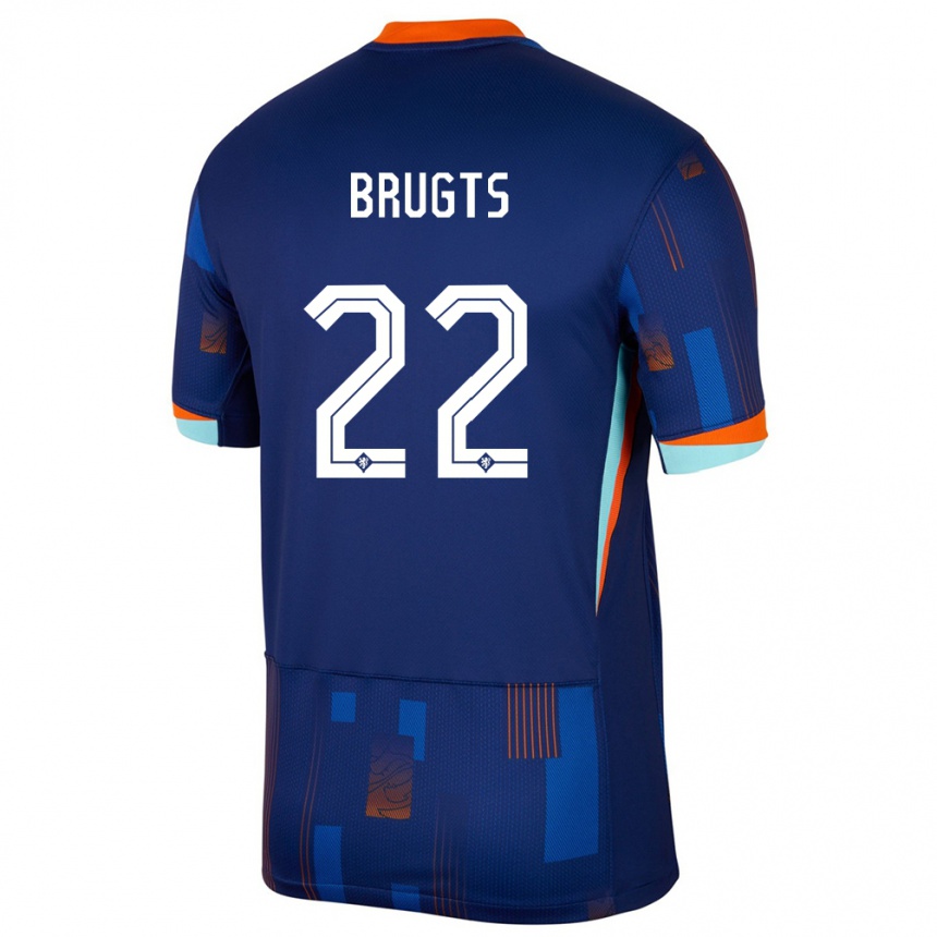 Gyermek Labdarúgás Hollandia Esmee Brugts #22 Kék Idegenbeli Jersey 24-26 Mez Póló Ing