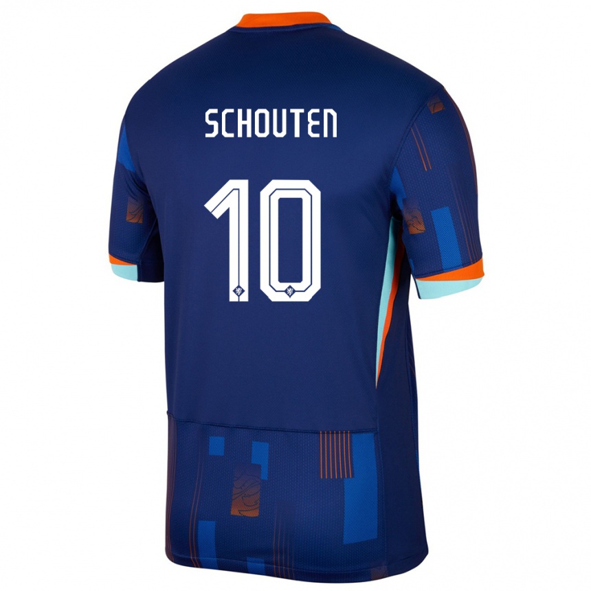 Gyermek Labdarúgás Hollandia Lewis Schouten #10 Kék Idegenbeli Jersey 24-26 Mez Póló Ing