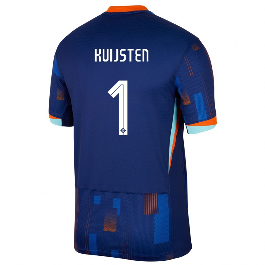 Gyermek Labdarúgás Hollandia Tristan Kuijsten #1 Kék Idegenbeli Jersey 24-26 Mez Póló Ing