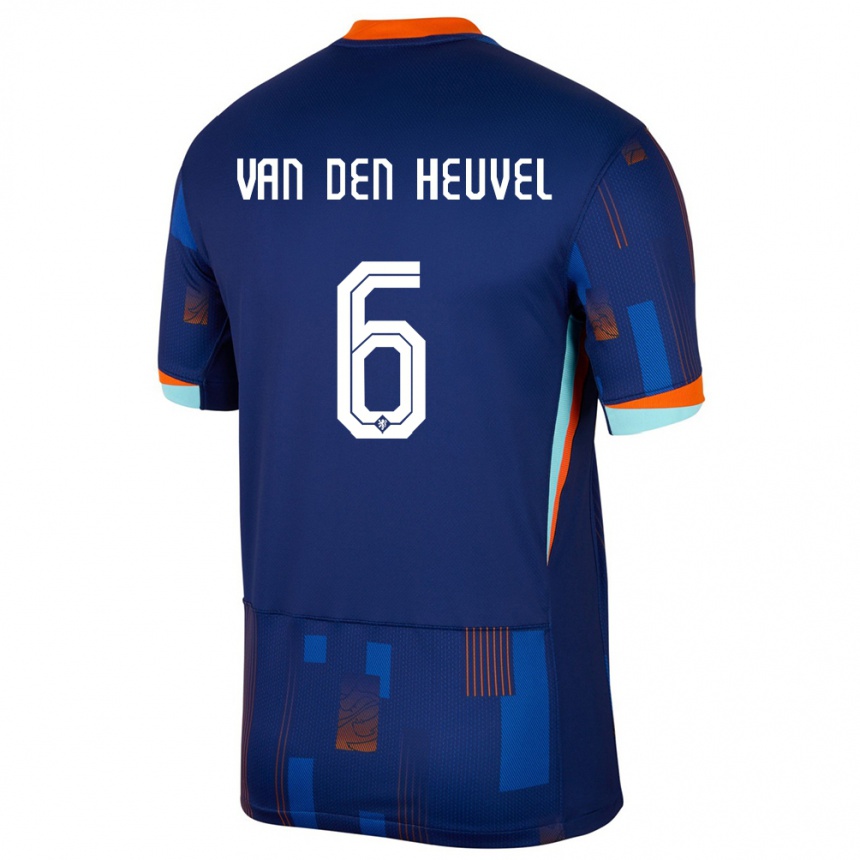 Gyermek Labdarúgás Hollandia Tim Van Den Heuvel #6 Kék Idegenbeli Jersey 24-26 Mez Póló Ing