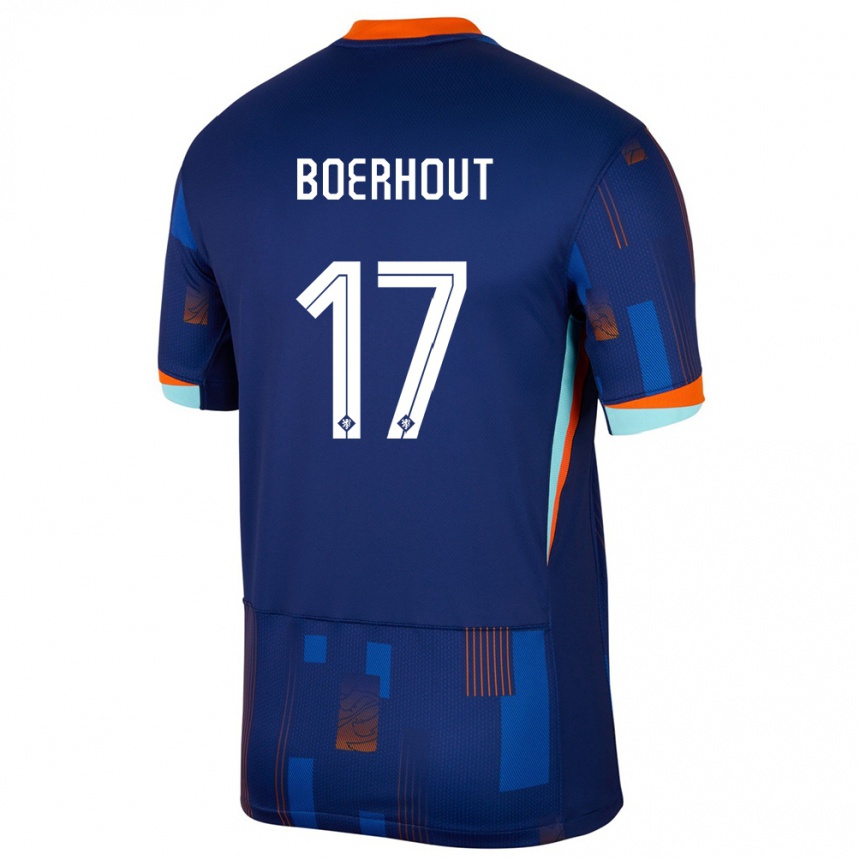 Gyermek Labdarúgás Hollandia Yoram Boerhout #17 Kék Idegenbeli Jersey 24-26 Mez Póló Ing