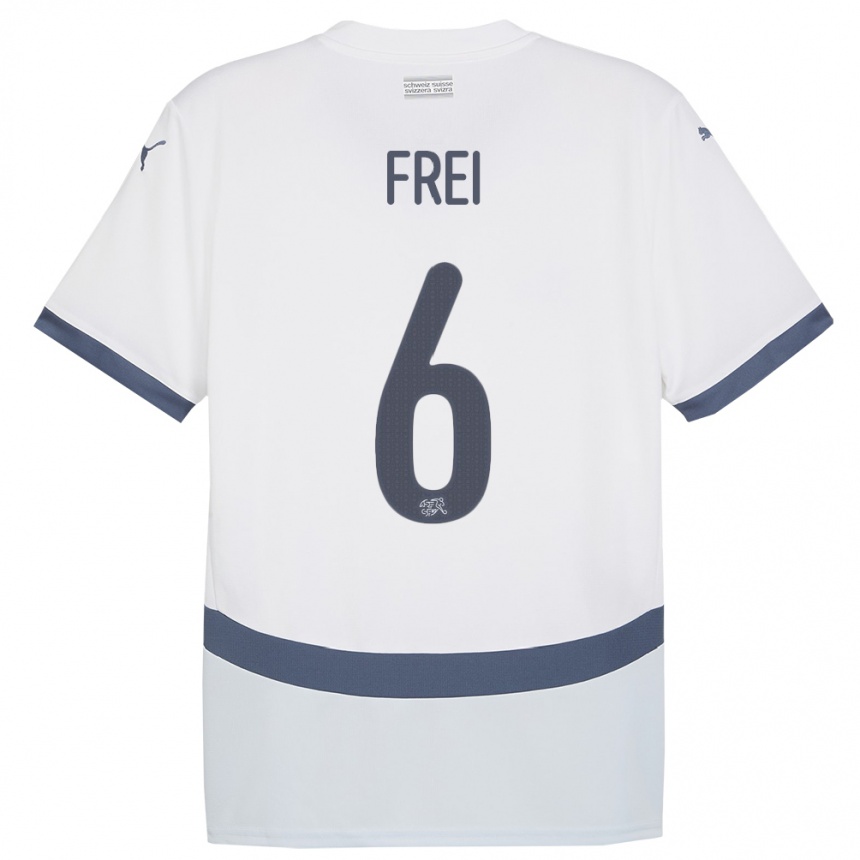 Gyermek Labdarúgás Svájc Fabian Frei #6 Fehér Idegenbeli Jersey 24-26 Mez Póló Ing