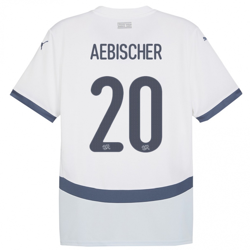 Gyermek Labdarúgás Svájc Michel Aebischer #20 Fehér Idegenbeli Jersey 24-26 Mez Póló Ing