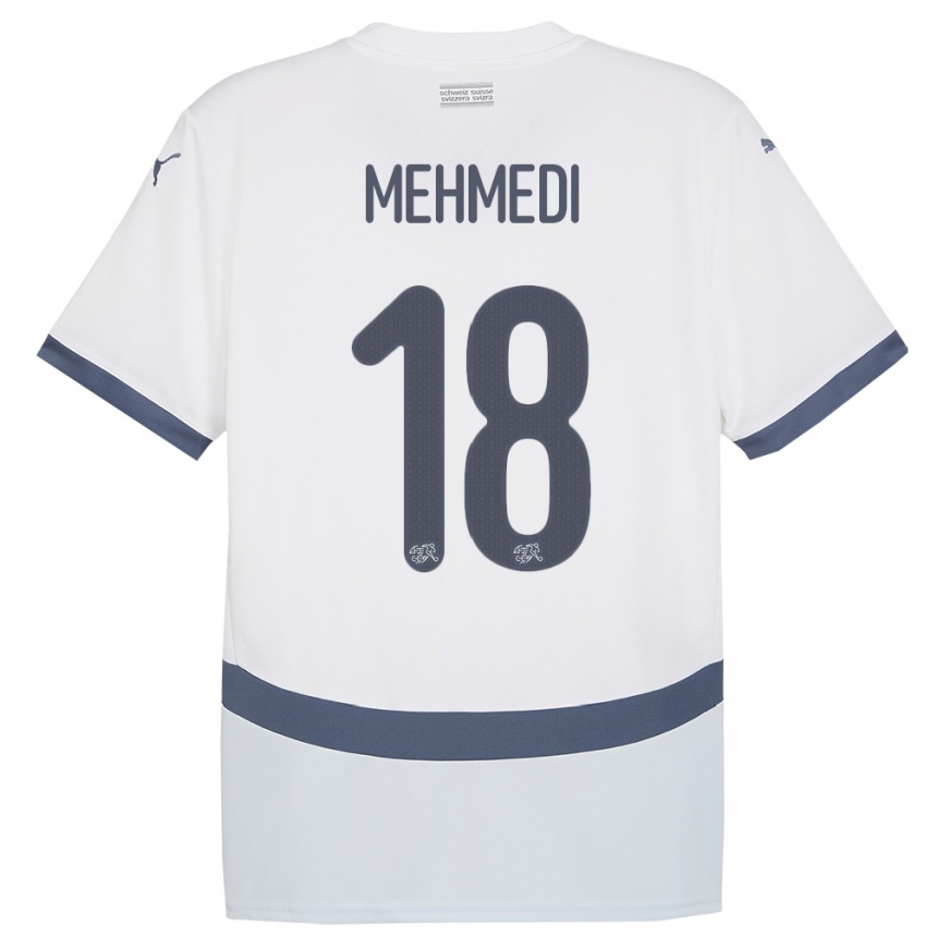 Gyermek Labdarúgás Svájc Admir Mehmedi #18 Fehér Idegenbeli Jersey 24-26 Mez Póló Ing