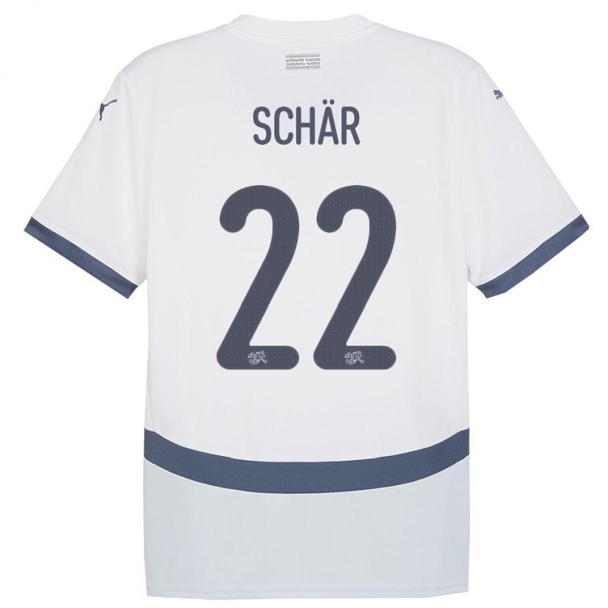 Gyermek Labdarúgás Svájc Fabian Schar #22 Fehér Idegenbeli Jersey 24-26 Mez Póló Ing