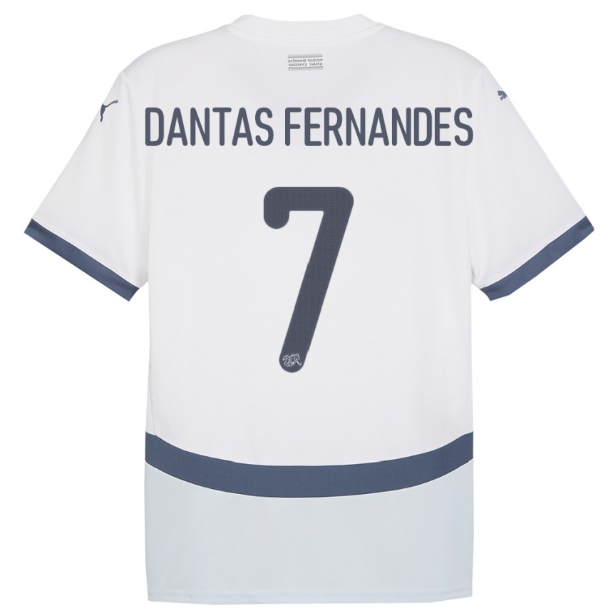 Gyermek Labdarúgás Svájc Ronaldo Dantas Fernandes #7 Fehér Idegenbeli Jersey 24-26 Mez Póló Ing