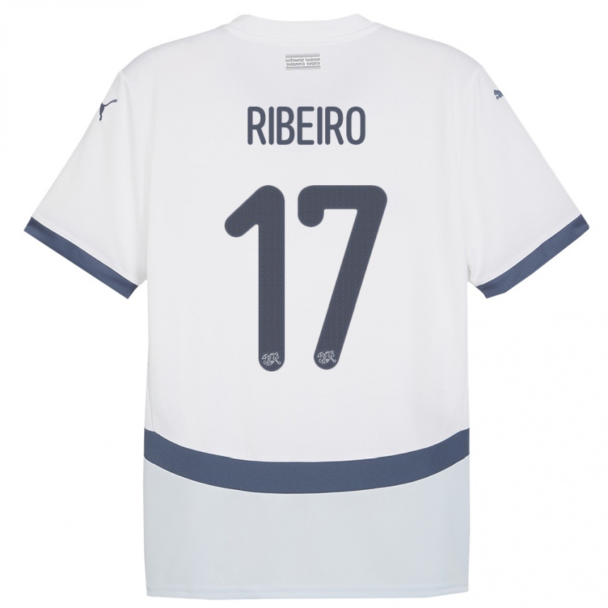 Gyermek Labdarúgás Svájc Joel Ribeiro #17 Fehér Idegenbeli Jersey 24-26 Mez Póló Ing