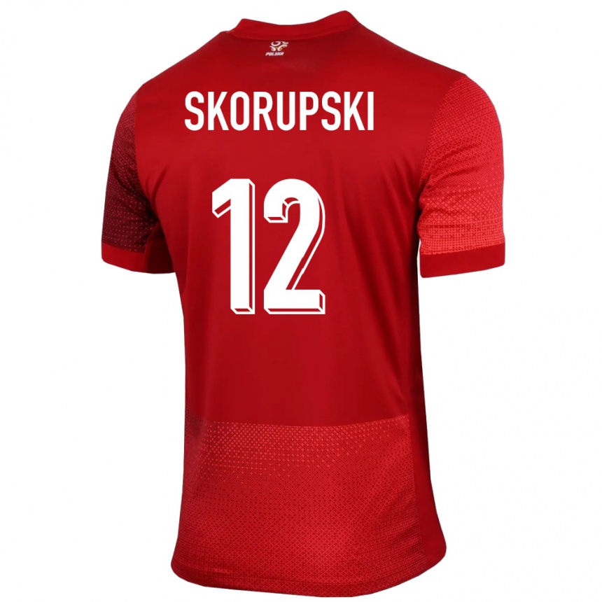 Gyermek Labdarúgás Lengyelország Lukasz Skorupski #12 Piros Idegenbeli Jersey 24-26 Mez Póló Ing