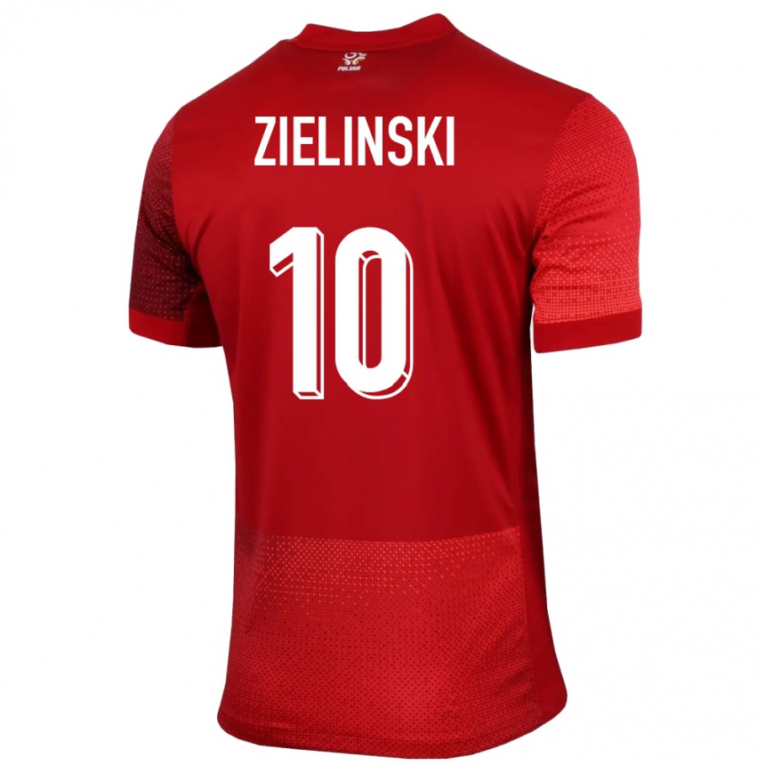 Gyermek Labdarúgás Lengyelország Piotr Zielinski #10 Piros Idegenbeli Jersey 24-26 Mez Póló Ing