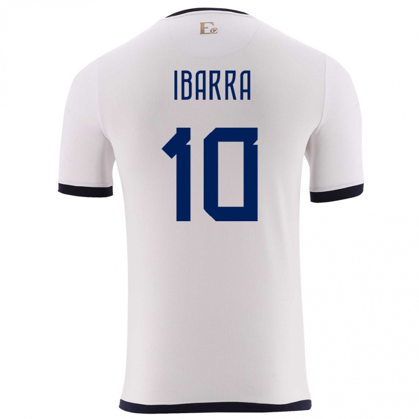 Gyermek Labdarúgás Ecuador Romario Ibarra #10 Fehér Idegenbeli Jersey 24-26 Mez Póló Ing