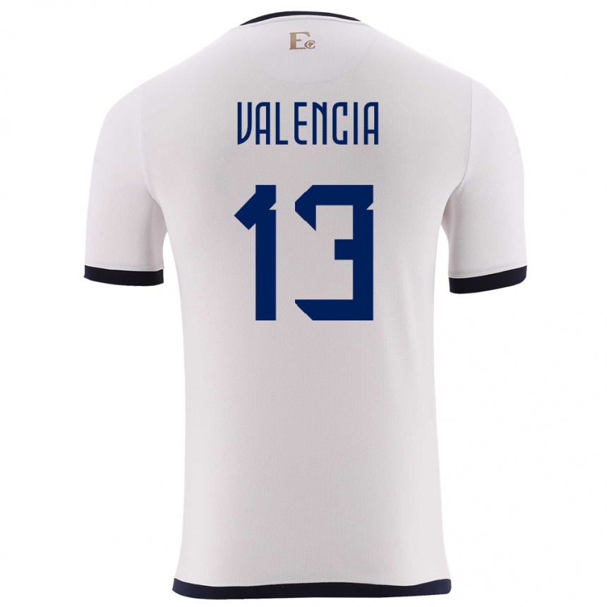 Gyermek Labdarúgás Ecuador Enner Valencia #13 Fehér Idegenbeli Jersey 24-26 Mez Póló Ing