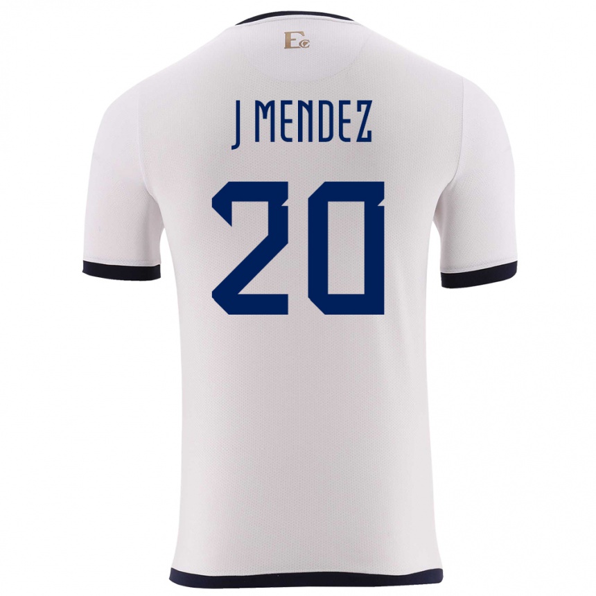 Gyermek Labdarúgás Ecuador Jhegson Mendez #20 Fehér Idegenbeli Jersey 24-26 Mez Póló Ing