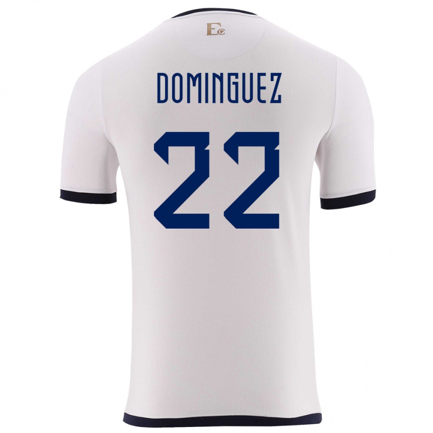 Gyermek Labdarúgás Ecuador Alexander Dominguez #22 Fehér Idegenbeli Jersey 24-26 Mez Póló Ing